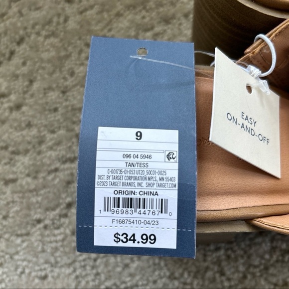 Universal Thread Tess Slip-On Tan Clogs Mules Shoes Chunky Bohemian Sz 9 NWT - Picture 7 of 8